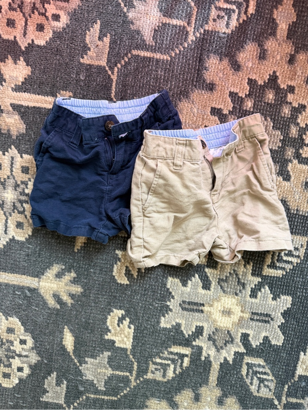 Janie and Jack Navy and Khaki Shorts 6-12M